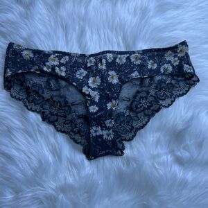 NWT Adore Me Blue Daisy Lace Sheer Panties Size XL